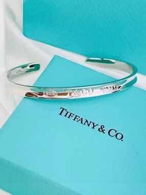 Tiffany & Co. Sterling Silver 1837 Engraved Open Cuff